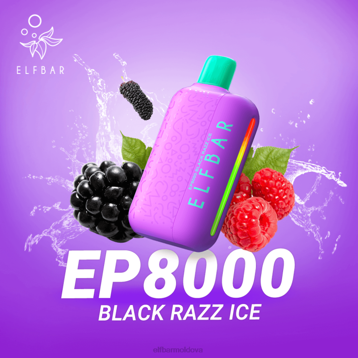 ELFBAR Disposable Vape New EP8000 Puffs Black Razz Ice 8D8V70