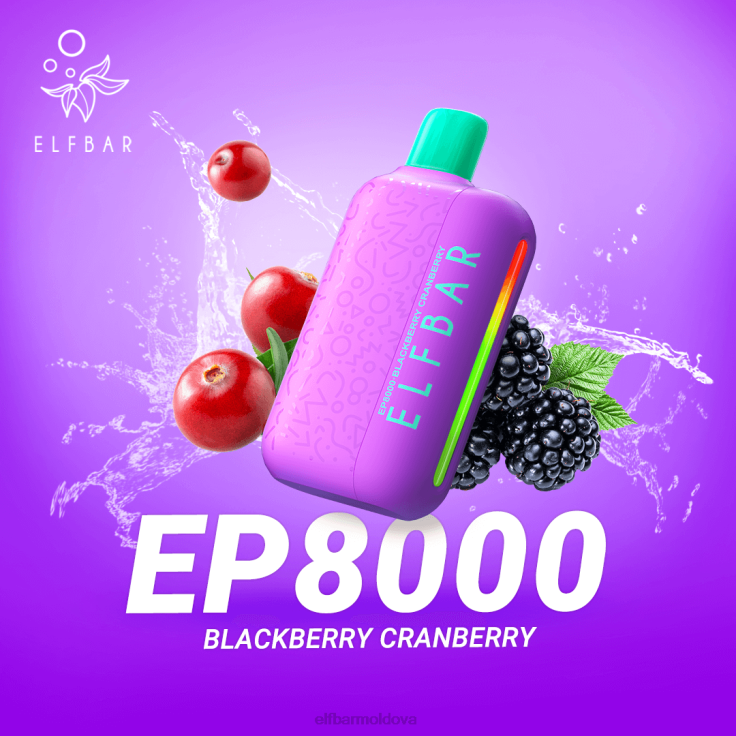 ELFBAR Disposable Vape New EP8000 Puffs Blackberry Cranberry 8D8V67