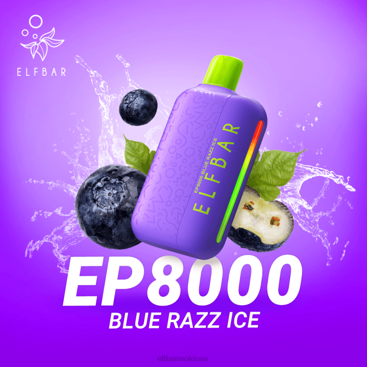ELFBAR Disposable Vape New EP8000 Puffs Blue Razz Ice 8D8V65