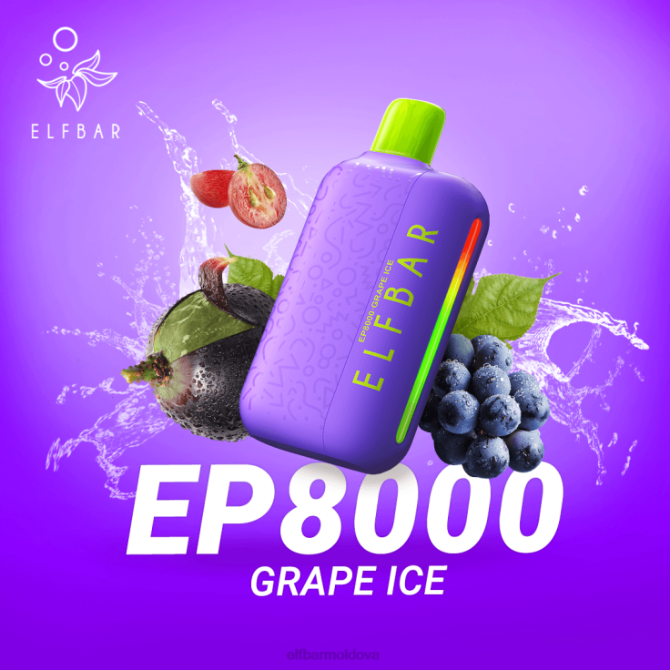 ELFBAR Disposable Vape New EP8000 Puffs Grape Ice 8D8V59