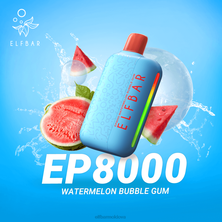 ELFBAR Disposable Vape New EP8000 Puffs Watermelon Bubble Gum 8D8V66