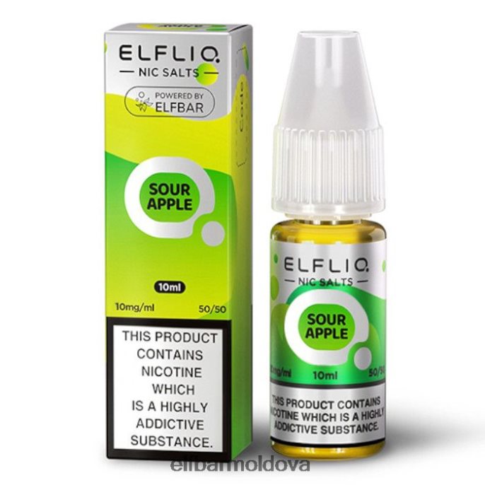 XZ6N169 ELFBAR ElfLiq Nic Salts - Sour Apple - 10ml-10 mg/ml