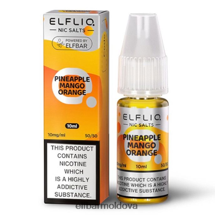 XZ6N173 ELFBAR ElfLiq Nic Salts - Pineapple Mango Orange - 10ml-10 mg/ml