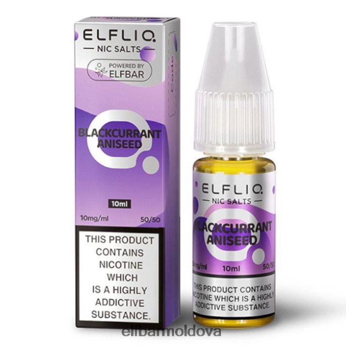 XZ6N178 ELFBAR ElfLiq Nic Salts - Blackcurrant Aniseed - 10ml-20 mg/ml
