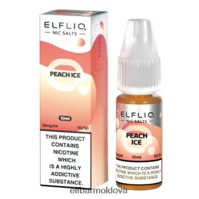 XZ6N185 ELFBAR ElfLiq Nic Salts - Peach Ice - 10ml-10 mg/ml