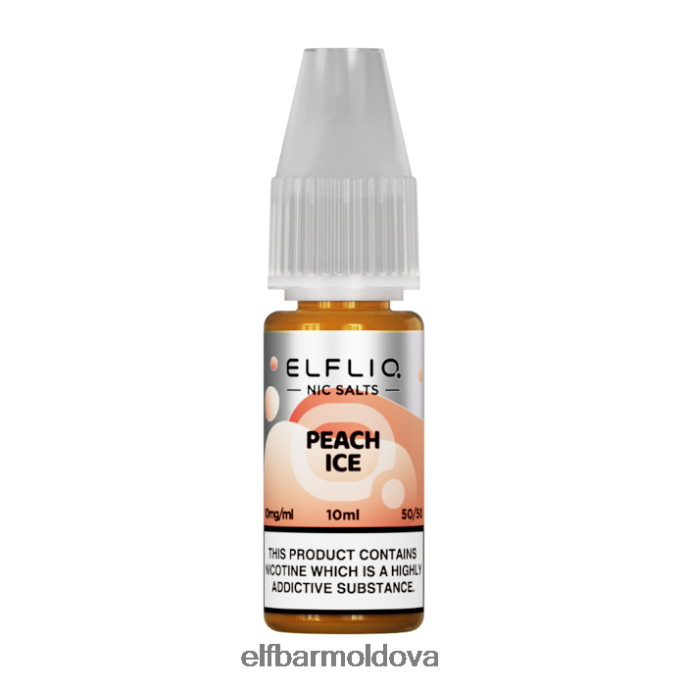 XZ6N185 ELFBAR ElfLiq Nic Salts - Peach Ice - 10ml-10 mg/ml
