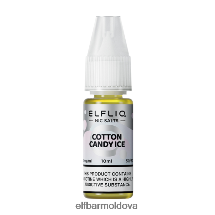 XZ6N214 ELFBAR ELFLIQ Cotton Candy Ice Nic Salts - 10ml-20 mg/ml
