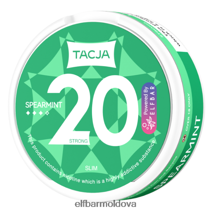 XZ6N225 ELFBAR TACJA Nicotine Pouch - Spearmint - 1PK-12mg/g