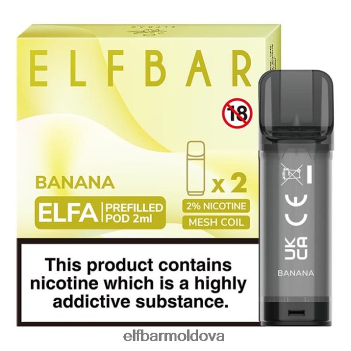 Banana XZ6N105 ELFBAR Elfa Pre-Filled Pod - 2ml - 20mg (2 Pack)