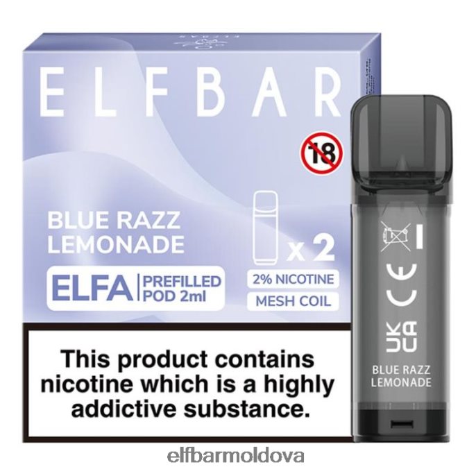 Blue Razz Lemonade XZ6N119 ELFBAR Elfa Pre-Filled Pod - 2ml - 20mg (2 Pack)