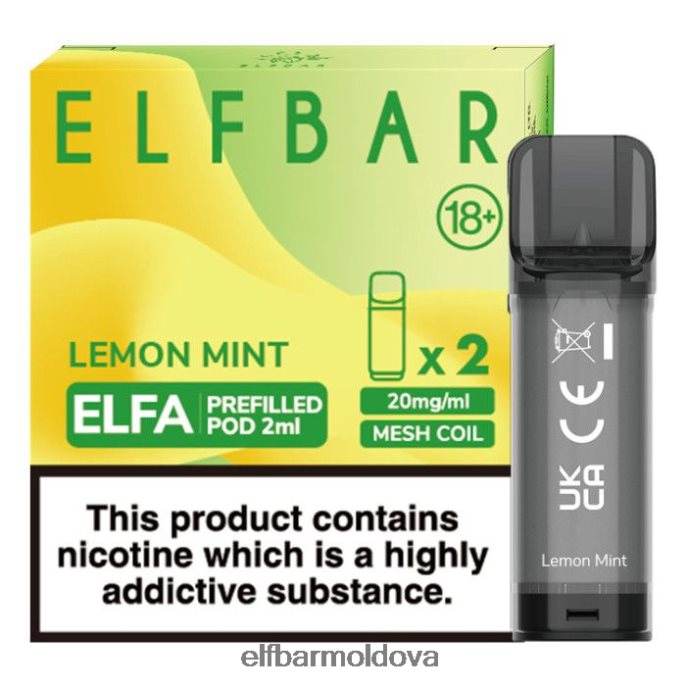Lemon Mint XZ6N110 ELFBAR Elfa Pre-Filled Pod - 2ml - 20mg (2 Pack)