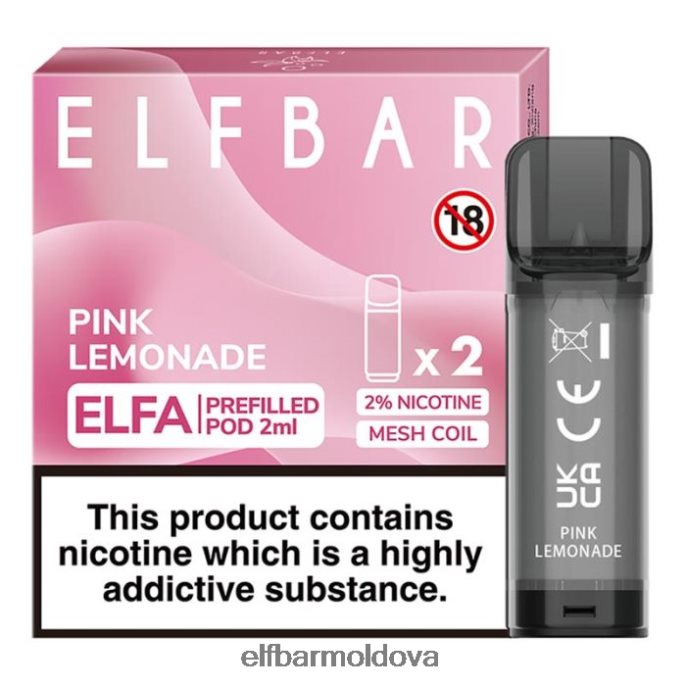 Pink Lemonade XZ6N111 ELFBAR Elfa Pre-Filled Pod - 2ml - 20mg (2 Pack)