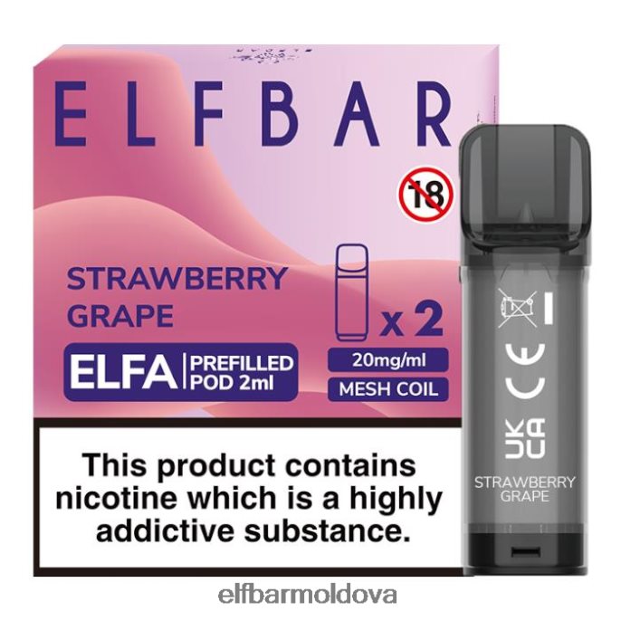 Strawberry Grape XZ6N130 ELFBAR Elfa Pre-Filled Pod - 2ml - 20mg (2 Pack)