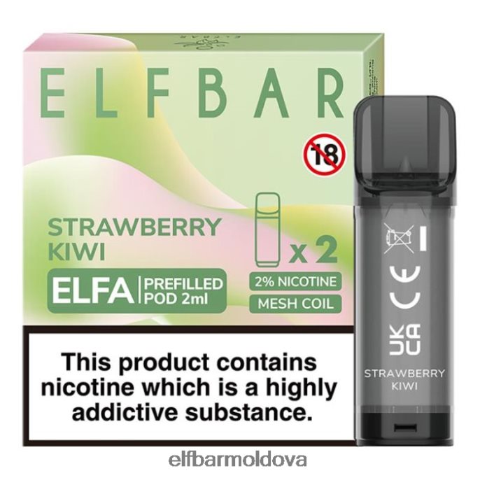 Strawberry Kiwi XZ6N107 ELFBAR Elfa Pre-Filled Pod - 2ml - 20mg (2 Pack)