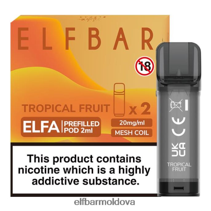 Tropical Fruit XZ6N120 ELFBAR Elfa Pre-Filled Pod - 2ml - 20mg (2 Pack)
