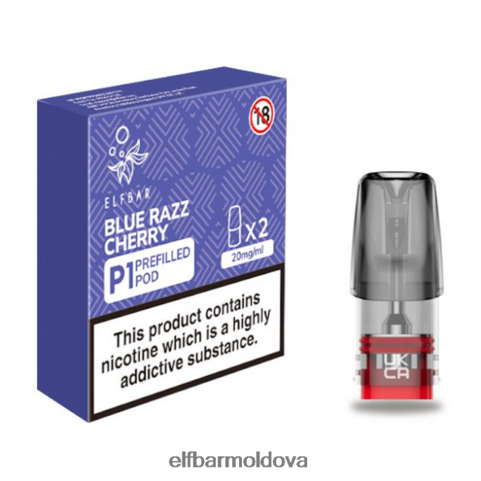 XZ6N165 ELFBAR Mate 500 P1 Pre-Filled Pods - 20mg (2 Pack) Blue Razz Cherry